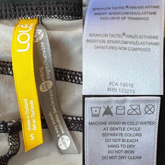 Lole Women's Black & Gray Geometric Sheer Side Activewear 7/8 Leggings Size S - Picture 12 of 13